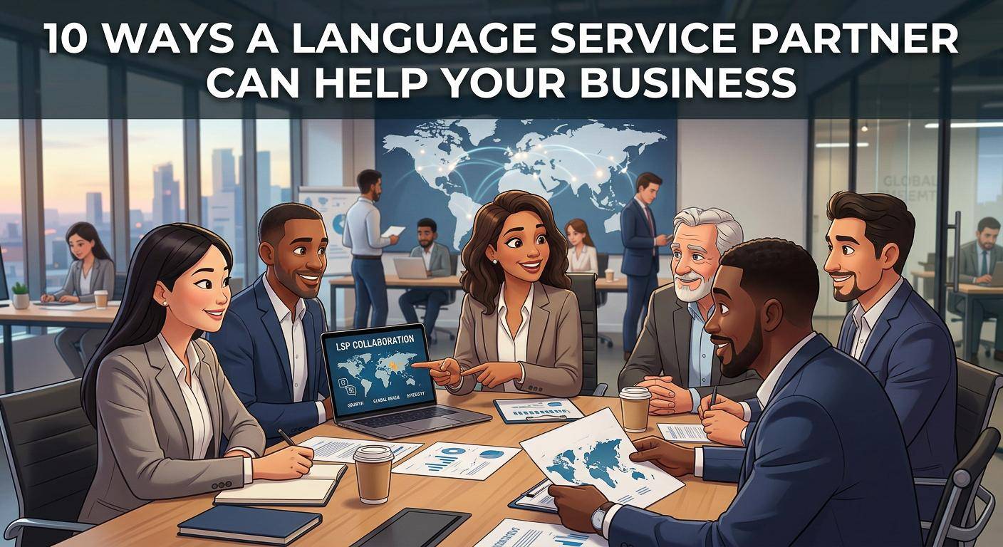 Business people working with a language service provider
